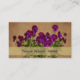 Purple Violets Floral Art Business Card