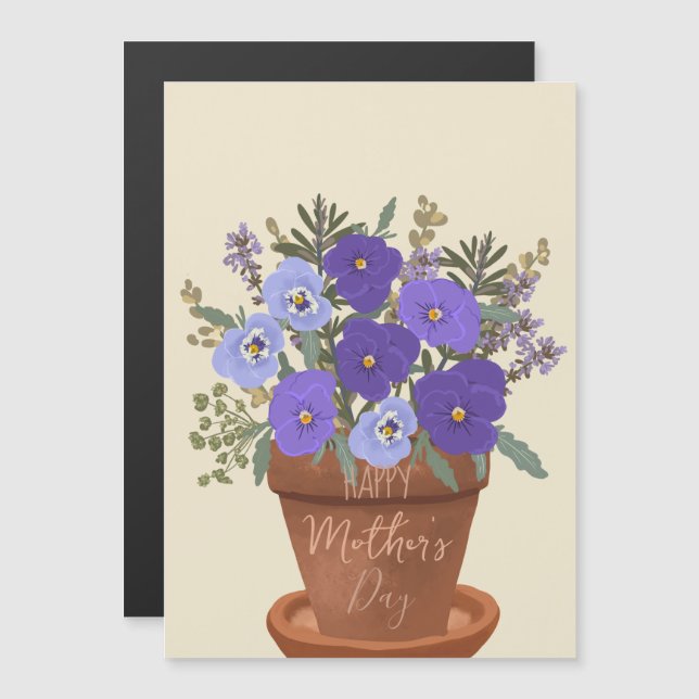 Purple Violets in a Pot – Mother’s Day Floral (Front/Back)