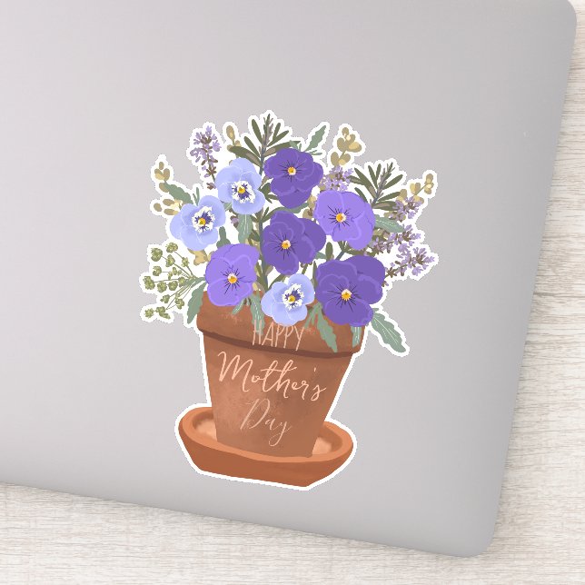 Purple Violets in a Pot – Mother’s Day Floral (Detail)