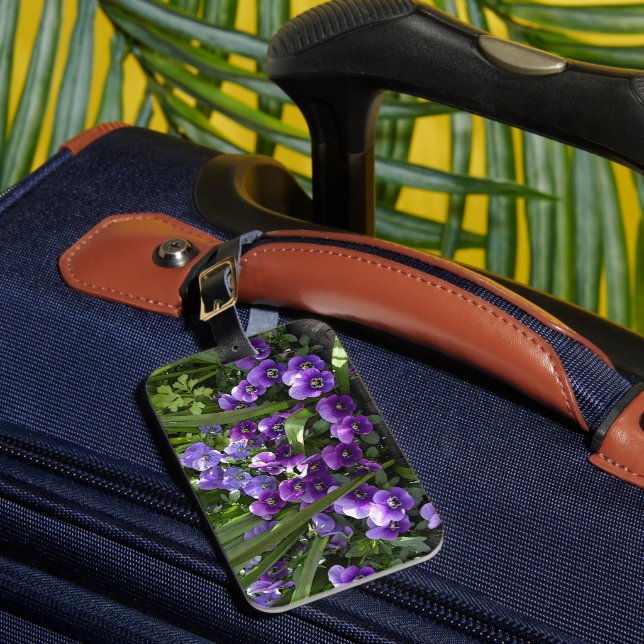 Purple Violets Luggage Tag (Front Insitu 1)