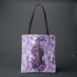 Purple Violin on Lilac Floral  Large Shoulder Tote<br><div class="desc">Purple Violin on Lilac Floral  Large Shoulder Tote</div>