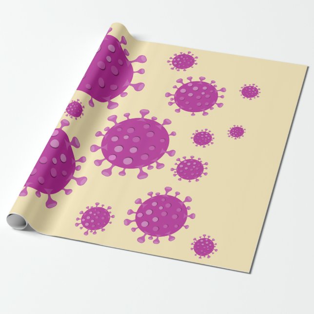 Purple Viral Particle Wrapping Paper (Unrolled)