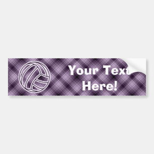 Purple Volleyball Bumper Sticker