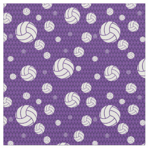 Purple Volleyball Chevron Patterned Fabric
