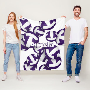 purple volleyball club colors sports room decor fleece blanket