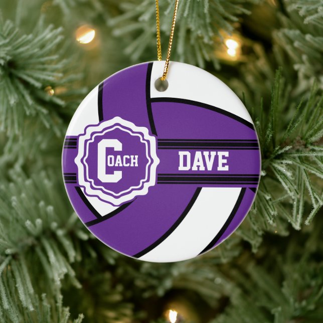 Purple Volleyball | Coach Ceramic Tree Decoration (Tree)