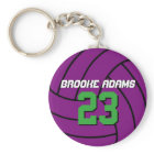 Purple Volleyball Sports Team Athletes Keychain