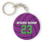Purple Volleyball Sports Team Athletes Keychain