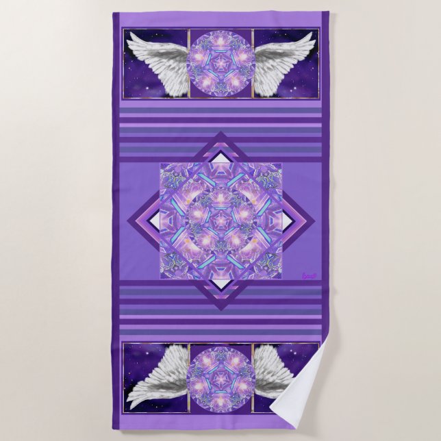 Purple W1 Beach Towel (Front)