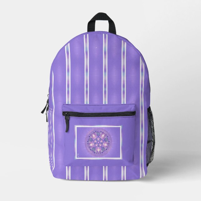 Purple W1 Printed Backpack (Front)
