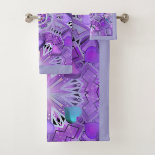 Purple W2 Bath Towel Set