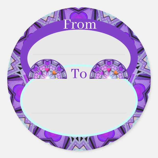 Purple W2 Classic Round Sticker (Front)