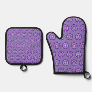 Purple W2 Oven Mitt & Pot Holder Set
