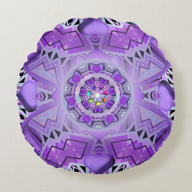 Purple W2 Round Cushion (Front)
