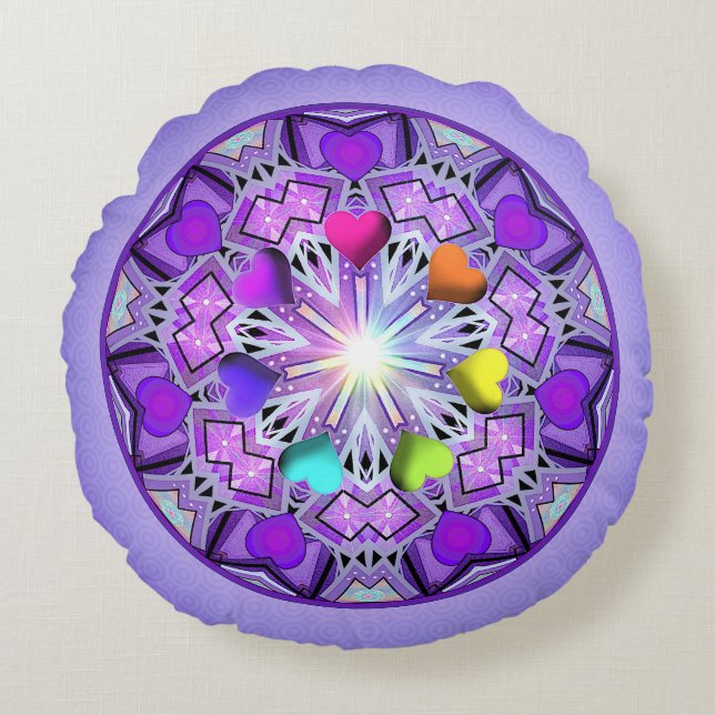 Purple W2 Round Cushion (Front)