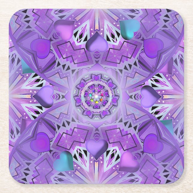 Purple W2 Square Paper Coaster (Front)