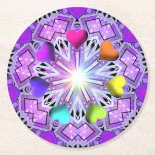 Purple W2 Square Paper Coaster