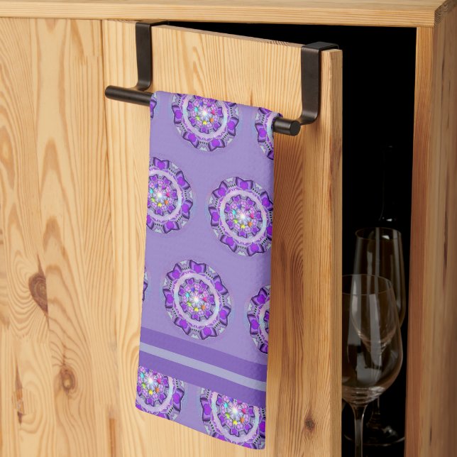 Purple W2 Tea Towel (Thirds Fold)