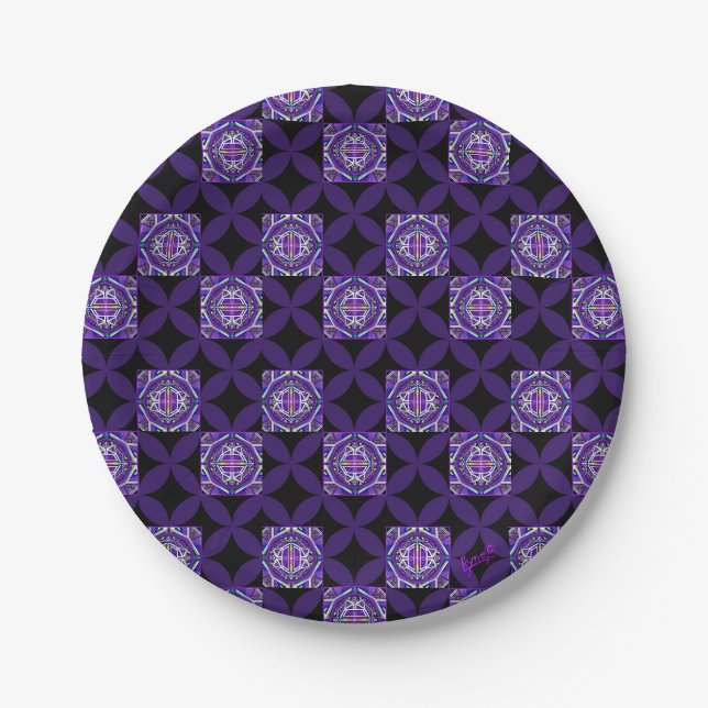 Purple W3 Paper Plate (Front)