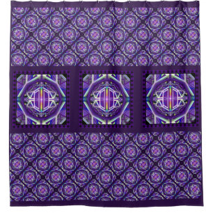 Purple W3 Shower Curtain
