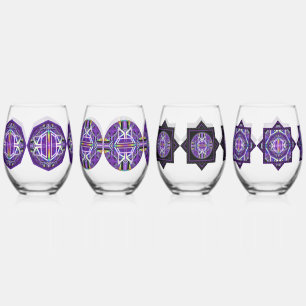 Purple W3 Stemless Wine Glass