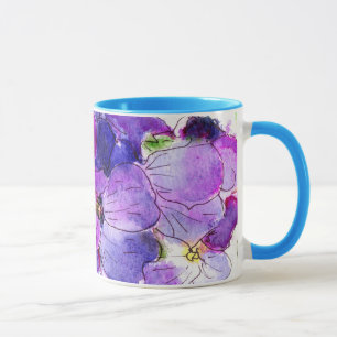 Purple Wallflower Ringer Mug