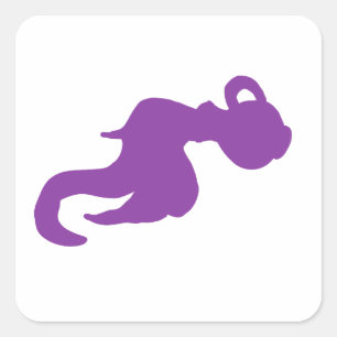 Purple Water Bearer Zodiac Silhouette Square Sticker