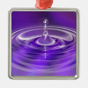 Purple Water Drop Metal Tree Decoration