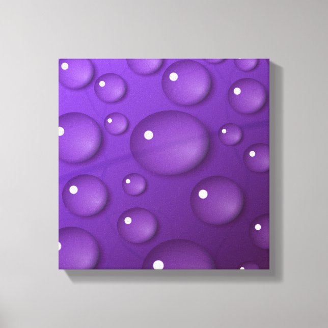 Purple Water Drop Pattern Canvas Print (Front)
