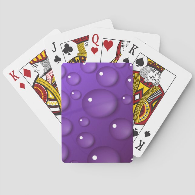 Purple Water Drop Pattern Playing Cards (Back)