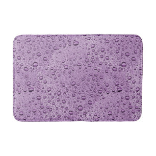 Purple water droplets bath mat