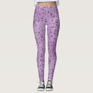 Purple water droplets leggings