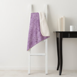 Purple water droplets sherpa blanket