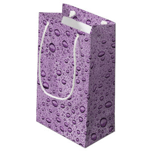 Purple water droplets small gift bag