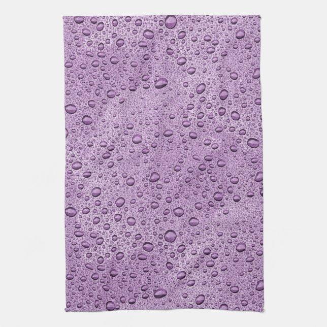 Purple water droplets tea towel (Vertical)