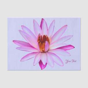 Purple Water Lily Blue Tissue Paper Gift Wrap