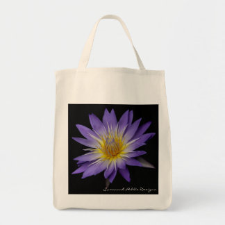 Purple Water Lily Grocery Tote Bag