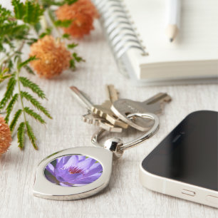Purple Water Lily Key Ring