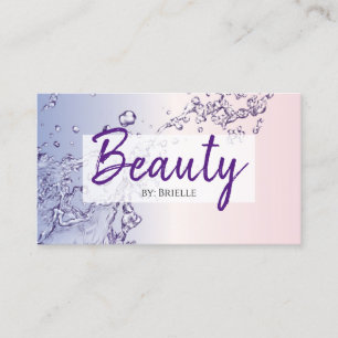 Purple Water Splash Beauty Salon Business Card