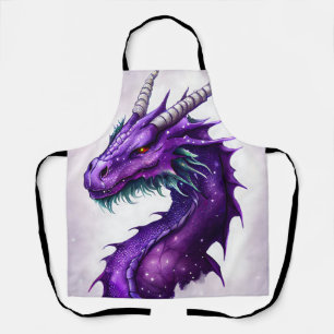 Purple Watercolo Dragon Portrait Apron