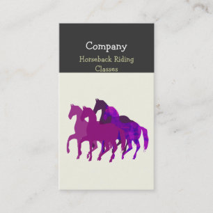 Purple Watercolor Artistic Horse Racing Business Card