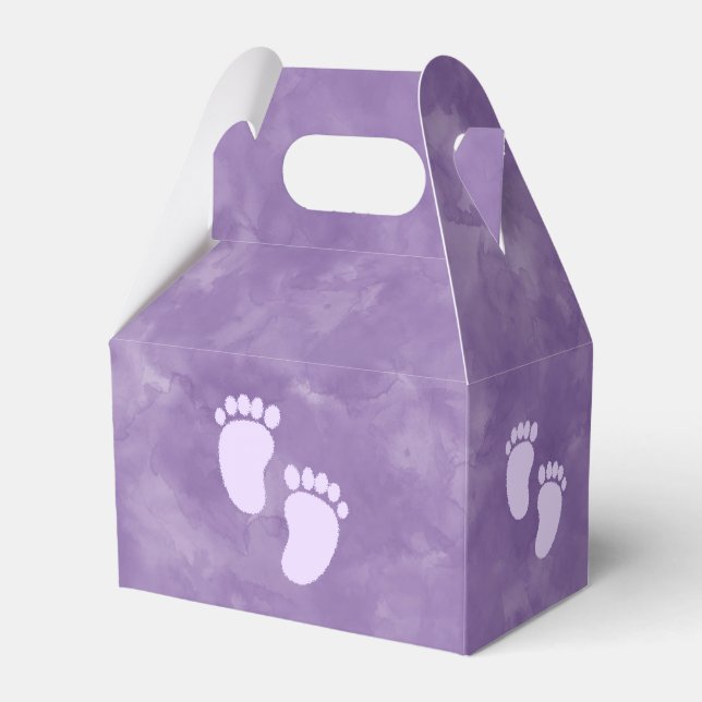 Purple Watercolor Baby Shower Custom Favour Box (Front Side)