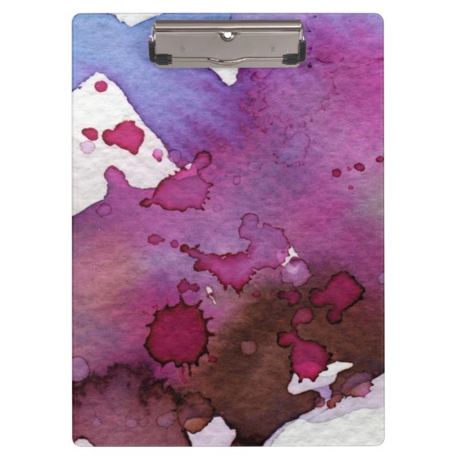 Purple Watercolor Background Clipboard (Front)