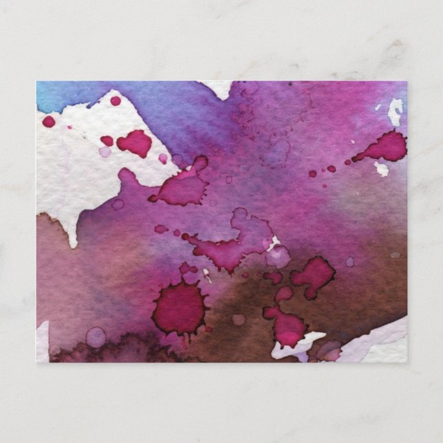 Purple Watercolor Background Postcard (Front)