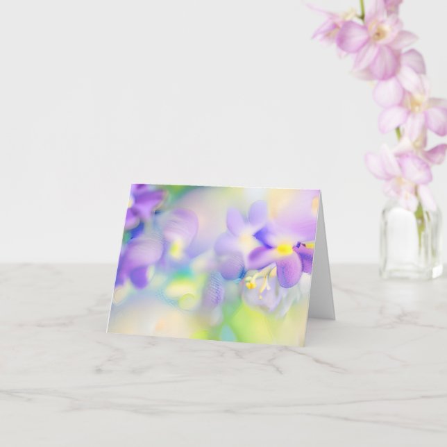 Purple watercolor blossoms customisable card (Orchid)