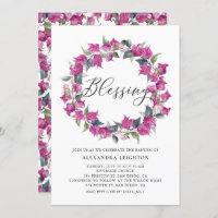 Purple Watercolor Bougainvillea Wreath Blessing