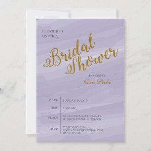 Purple Watercolor Bridal Shower Invitation
