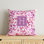 Purple Watercolor Butterflies Monogrammed Cushion<br><div class="desc">Sweet watercolor butterflies pattern in beautiful blue and green hues. Personalise it with your name,  monogram,  or any text of your choice.</div>