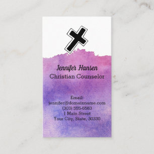 Purple Watercolor card - Pastor, church, ministry