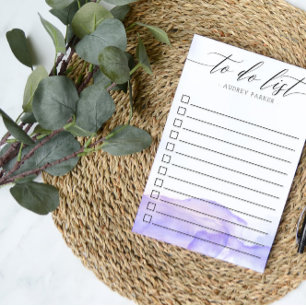 Purple Watercolor Checkbox To Do List Post-it Notes